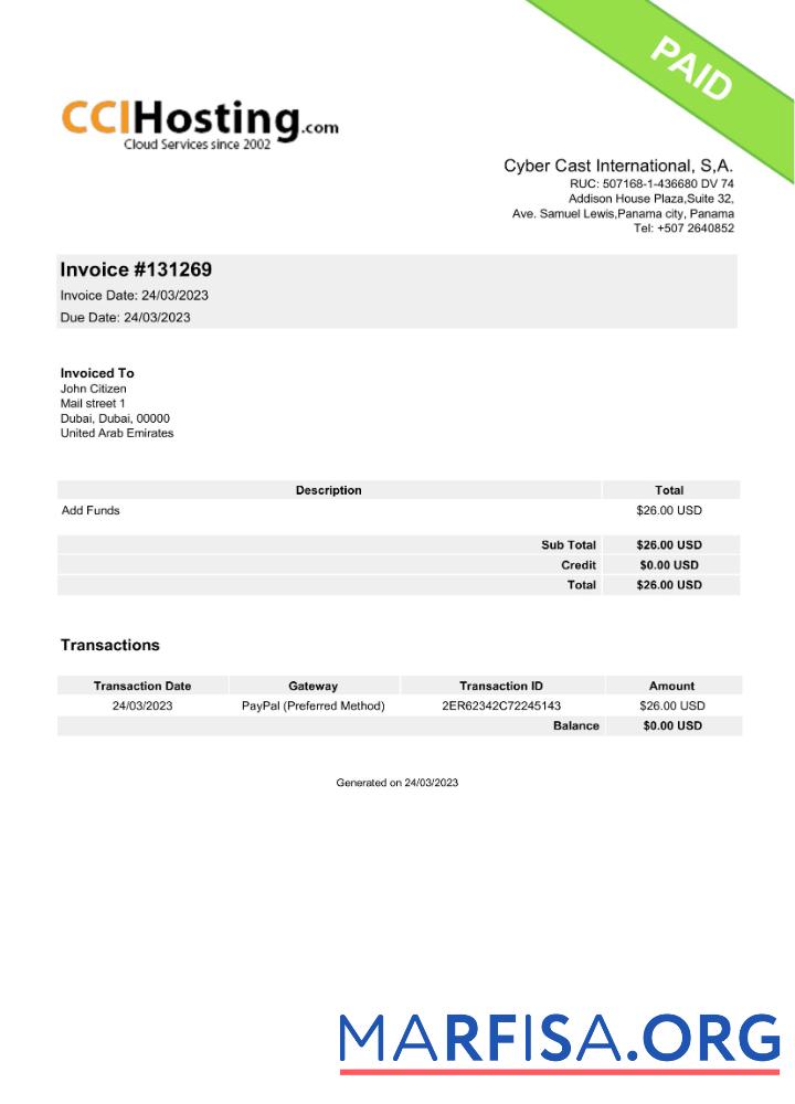 Realistic UAE Cyber Cast International invoice Word and PDF template